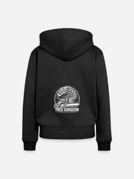 Baumchirurg - Frauen Premium Bio Zip Hoodie - Schwarz