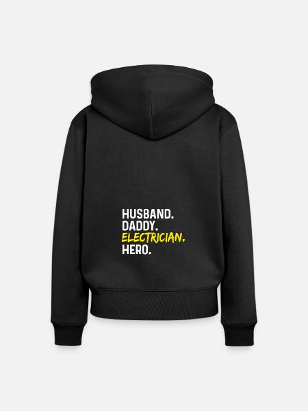 Ehemann Daddy Electricia Held - Frauen Premium Bio Zip Hoodie - Schwarz