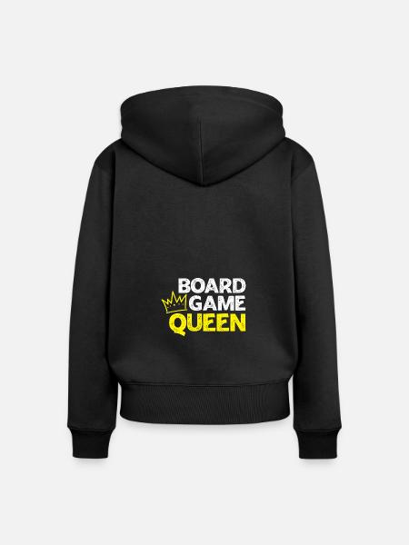 Brettspiel-Königin - Frauen Premium Bio Zip Hoodie - Schwarz