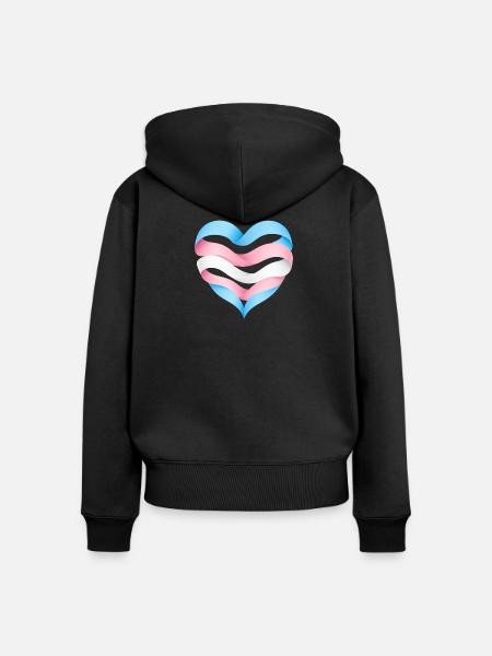Transgender Herzdesign S1 - Frauen Premium Bio Zip Hoodie - Schwarz