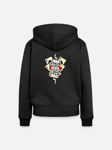 poker team design 8 - Frauen Premium Bio Zip Hoodie - Schwarz