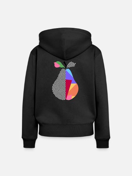 Birne - Frauen Premium Bio Zip Hoodie - Schwarz