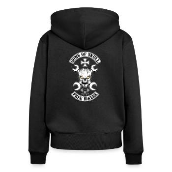 Free Bikers - Sweat à capuche zippé Premium bio Femme - noir - Dos - Julia (174cm)