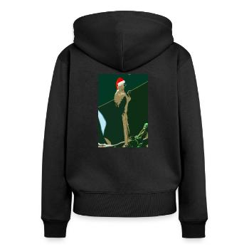 Weihnachten Colious - Frauen Premium Bio Zip Hoodie - Schwarz - Hinten - Julia (174cm)