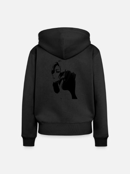 FRAU - Frauen Premium Bio Zip Hoodie - Schwarz