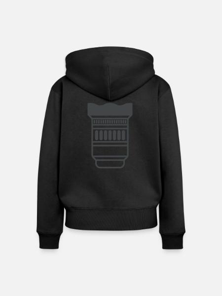 Kameraobjektiv - Frauen Premium Bio Zip Hoodie - Schwarz