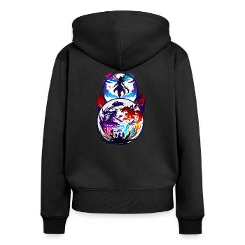 Danse de la vie - Sweat à capuche zippé Premium bio Femme - noir - Dos - Julia (174cm)