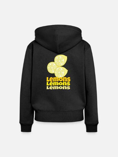 lemons - Frauen Premium Bio Zip Hoodie - Schwarz