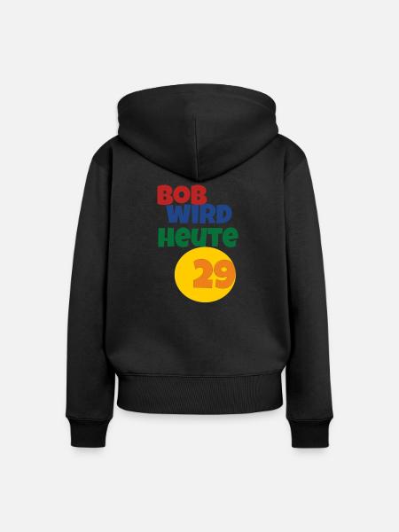 bob wird heute 29 - Frauen Premium Bio Zip Hoodie - Schwarz