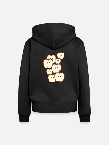 Äpfel Zeit - Frauen Premium Bio Zip Hoodie - Schwarz