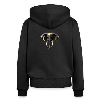 Elephant Low Poly Design - Sweat à capuche zippé Premium bio Femme - noir - Dos - Julia (174cm)