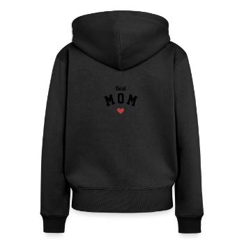 Beste Mutter, Herz, Muttertag, Mutter - Frauen Premium Bio Zip Hoodie - Schwarz - Hinten - Julia (174cm)