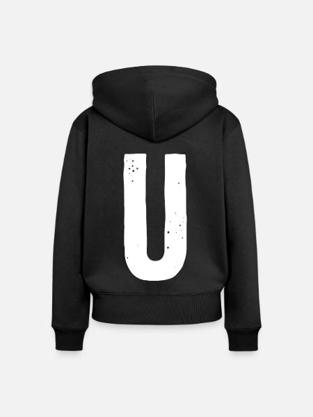 U-Buchstabe - Frauen Premium Bio Zip Hoodie - Schwarz