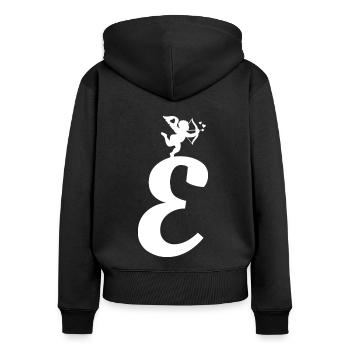 E - Women's Premium Organic Zip Hoodie - black - Back - Julia (174cm)