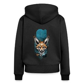 nchanted Desert: Magical Fennec Fox - Women's Premium Organic Zip Hoodie - black - Back - Julia (174cm)
