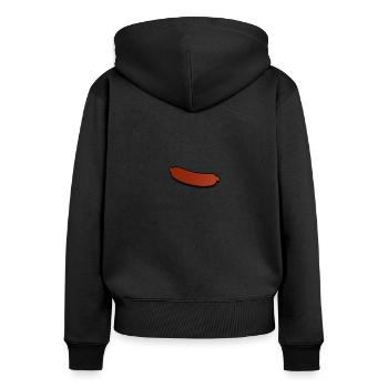 Saucisse - Sweat à capuche zippé Premium bio Femme - noir - Dos - Julia (174cm)
