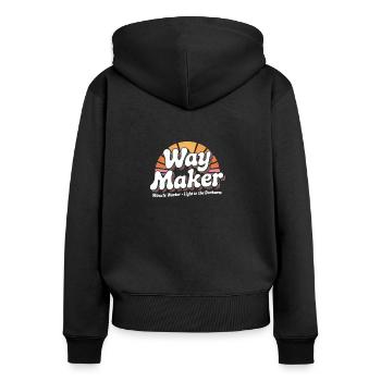 Wegbereiter Christlicher Hoffnung - Frauen Premium Bio Zip Hoodie - Schwarz - Hinten - Julia (174cm)