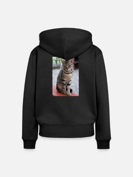 Katze Kätzchen Poster Katzenposter - Frauen Premium Bio Zip Hoodie - Schwarz