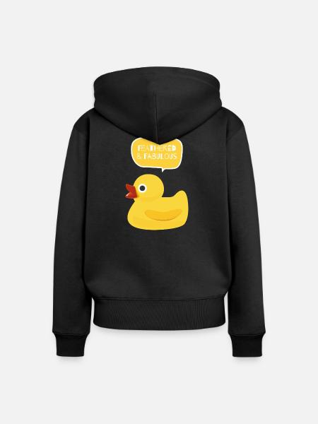Gefiedertes & fabelhaftes Entendesign - Frauen Premium Bio Zip Hoodie - Schwarz