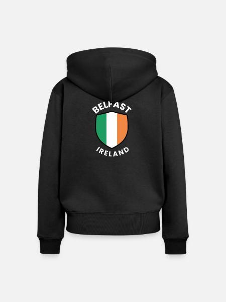 Belfaster Schild von Irland - Frauen Premium Bio Zip Hoodie - Schwarz