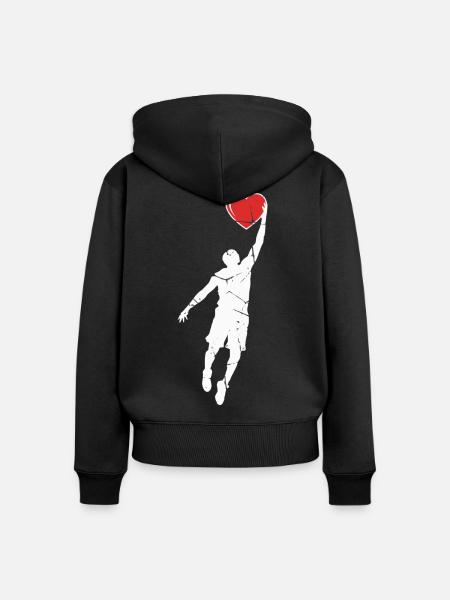 Herz Dunk - Frauen Premium Bio Zip Hoodie - Schwarz