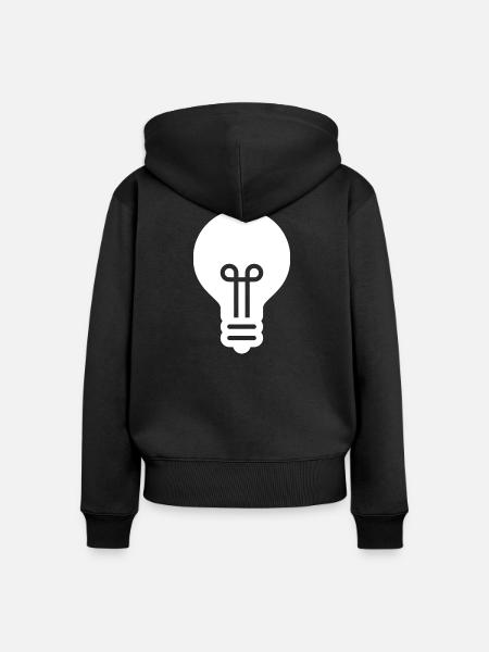 Glühbirne, Idee, Innovation - Frauen Premium Bio Zip Hoodie - Schwarz