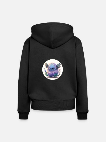 Lustiges und süßes Tier - Frauen Premium Bio Zip Hoodie - Schwarz