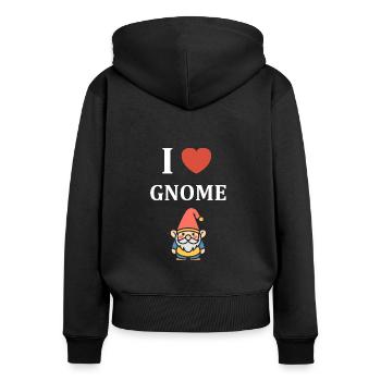 I love gnome - Women's Premium Organic Zip Hoodie - black - Back - Julia (174cm)