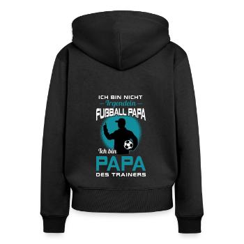 Ich Bin Nicht Irgendein Fußball Papa - Frauen Premium Bio Zip Hoodie - Schwarz - Hinten - Julia (174cm)
