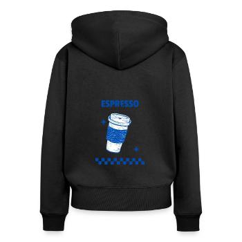 Espresso vous-même - Sweat à capuche zippé Premium bio Femme - noir - Dos - Julia (174cm)