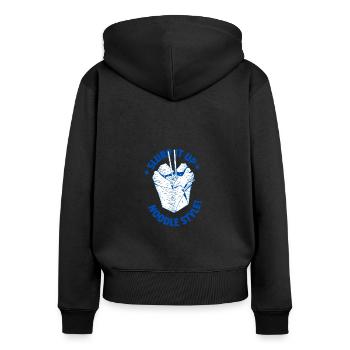 Sirotez vos nouilles - Sweat à capuche zippé Premium bio Femme - noir - Dos - Julia (174cm)