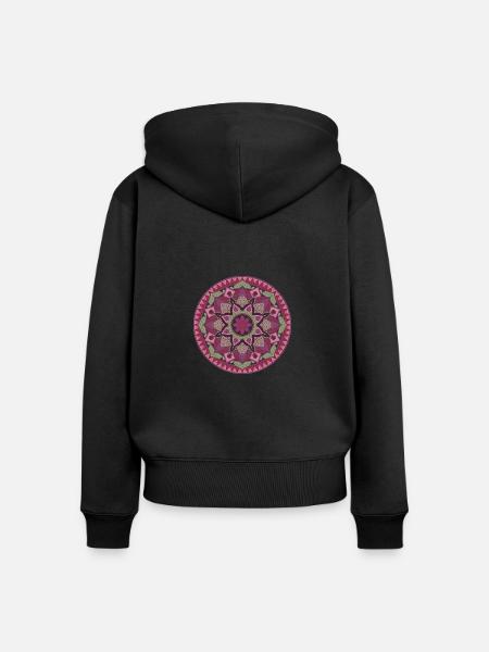Mandala - Frauen Premium Bio Zip Hoodie - Schwarz