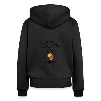 J'peux pas j'ai Tango - Sweat à capuche zippé Premium bio Femme - noir - Dos - Julia (174cm)