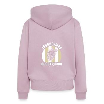 Journeyman Electrician Electrician Lighting Technician - Women's Premium Organic Zip Hoodie - dusky pink - Back - Julia (174cm)