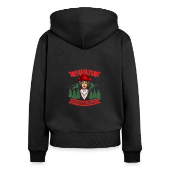Original Schwarzwaldmädel Schwarzwald Deutsch - Frauen Premium Bio Zip Hoodie - Schwarz - Hinten - Julia (174cm)