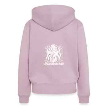 Hirondelle rustique Autriche Observation des oiseaux - Sweat à capuche zippé Premium bio Femme - rose poudré - Dos - Julia (174cm)