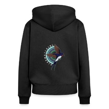 Observation des oiseaux Hirondelle rustique Autriche Oiseau - Sweat à capuche zippé Premium bio Femme - noir - Dos - Julia (174cm)