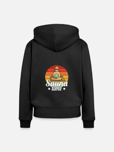 Sauna time Spa Massage Schwitzstube - Frauen Premium Bio Zip Hoodie - Schwarz