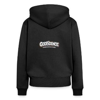Christian Faith Godfidence - Women's Premium Organic Zip Hoodie - black - Back - Julia (174cm)