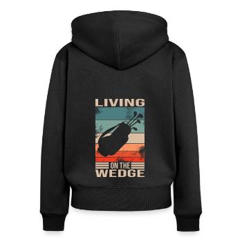 Golfe - Sweat à capuche zippé Premium bio Femme - noir - Dos - Julia (174cm)