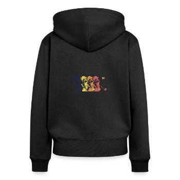 Golf Golfplatz Golfer Abfolge - Frauen Premium Bio Zip Hoodie - Schwarz - Hinten - Julia (174cm)