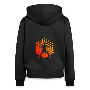 Pickleball Women's Racquetball Pickleball - Women's Premium Organic Zip Hoodie - black - Back - Julia (174cm)