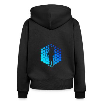 Escalade Femmes Grimpeur Hommes Bloc Bloc - Sweat à capuche zippé Premium bio Femme - noir - Dos - Julia (174cm)