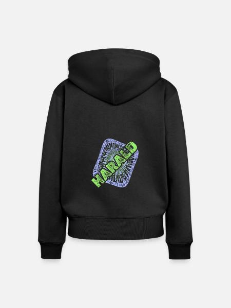 Warp Enterprise Sternenstaub Harald - Frauen Premium Bio Zip Hoodie - Schwarz