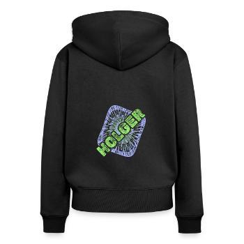 Warp Holger - Sweat à capuche zippé Premium bio Femme - noir - Dos - Julia (174cm)