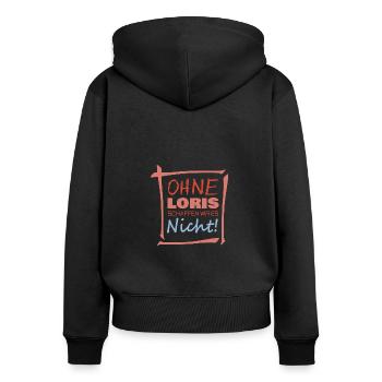 Geschenk für Loris - Frauen Premium Bio Zip Hoodie - Schwarz - Hinten - Julia (174cm)
