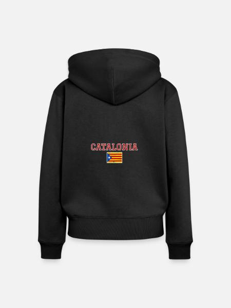 Katalonien - Frauen Premium Bio Zip Hoodie - Schwarz