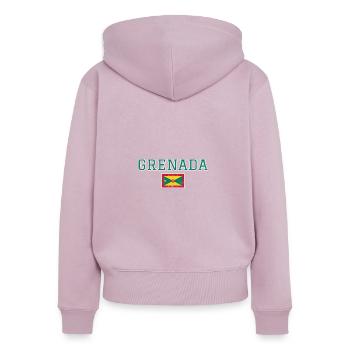 Grenada - Women's Premium Organic Zip Hoodie - dusky pink - Back - Julia (174cm)