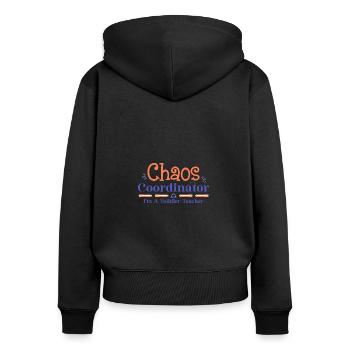Appréciation de l’enseignant pour tout-petits 100e jour d’école - Sweat à capuche zippé Premium bio Femme - noir - Dos - Julia (174cm)