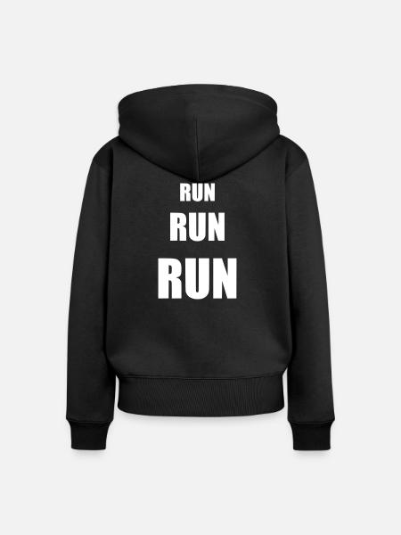 Run run run - Frauen Premium Bio Zip Hoodie - Schwarz